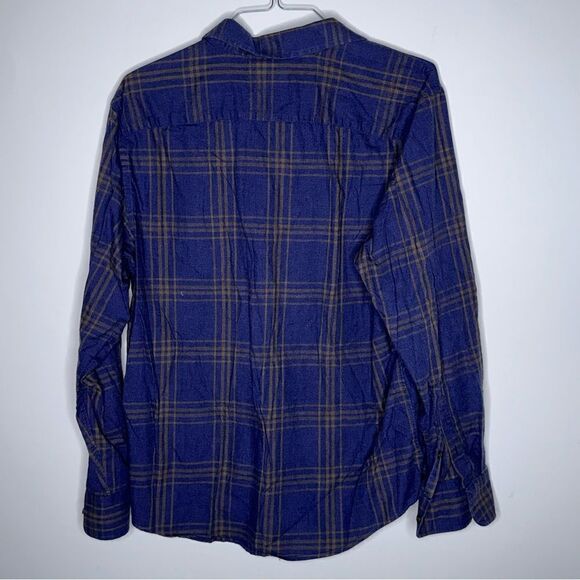 UNTUCKit Blue-Brown Plaid Long Sleeve XL‎ Flannel Shirt - Picture 3 of 4